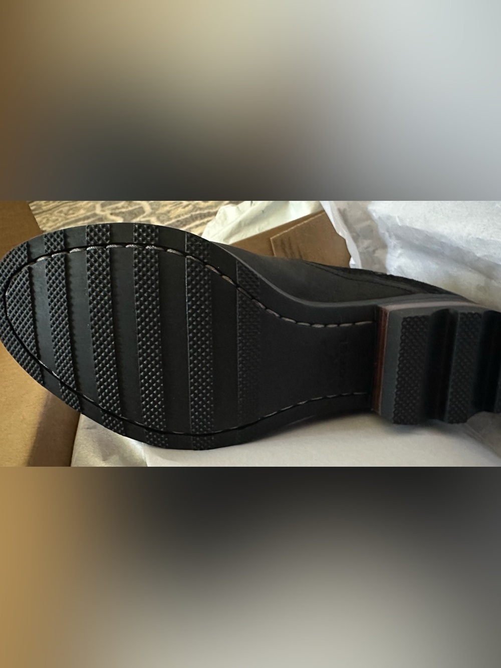 Sorel Black Leather & Suede Ankle Boot with Side Zipper - Picture 4 of 6